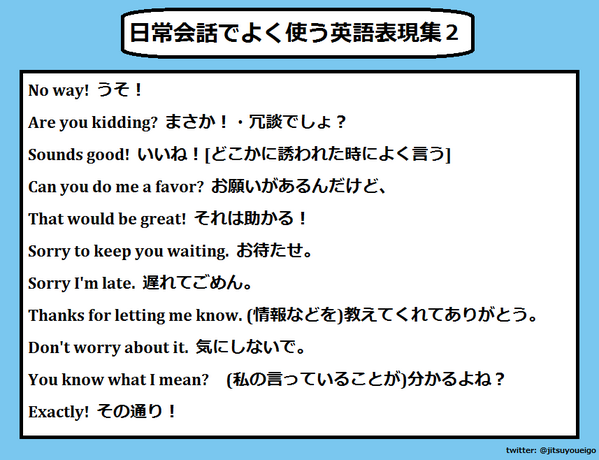 実用英語 日常会話でよく使う英語表現集2 Have A Great Weekend 素敵な週末をお過ごしください Http T Co Hv0yc6afpo