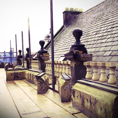 Work continues at the Grand Hotel today in the centre of Newcastle - we're replacing balusters at present.
