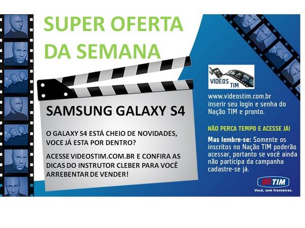 felipe_trademkt's tweet photo. Ação 360! A TIM c a Samsung preparou um vídeo com tdas as SUPER NOVIDADES d S4, acesse! @flavinhatim @RataTim http://t.co/dIGzIozclC