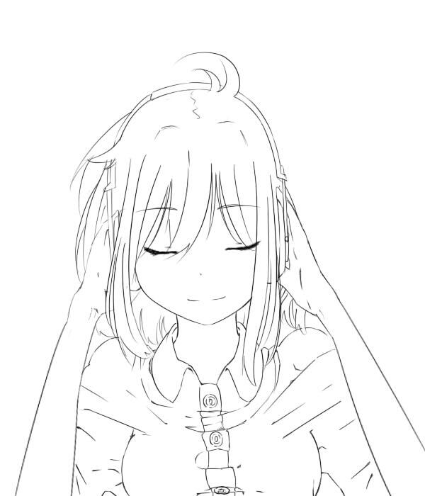 線画引き直した。もうこれで塗ってしまおうか? 