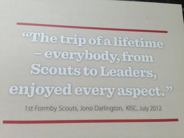 1stFormby's tweet image. Jono is famous! In the @VentureAbroad  catalogue. Memories of an amazing time in @KISC #iscout
