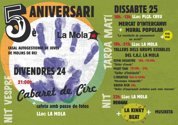 ...no un, ni dos, ni tres... CINC ANYS!! Com sempre, us hi esperem!!