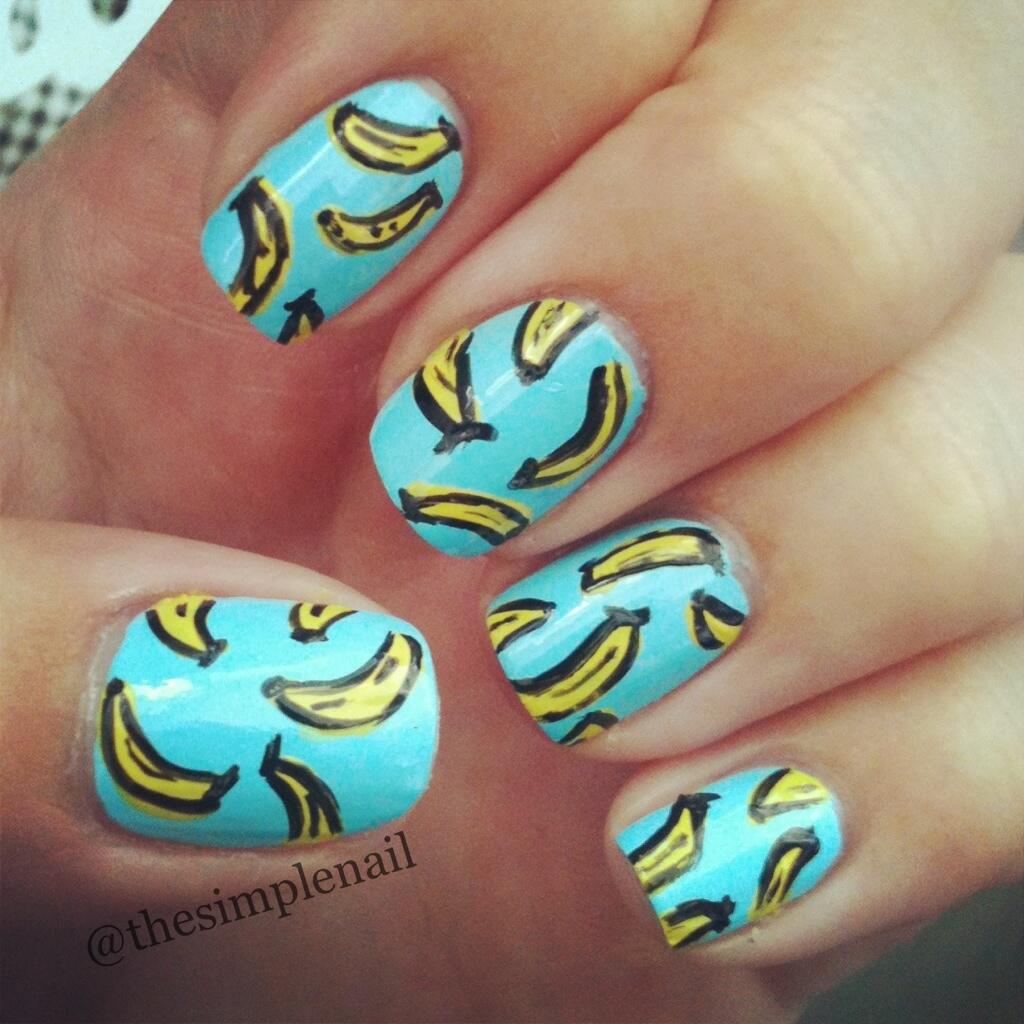 TheSimpleNail on Twitter "Banana nail art! Tropical! nailart NOTD 