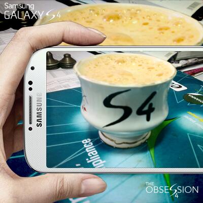 SamsungIndia's tweet photo. (1/2) Even Bijay’s morning coffee shows his #S4Obsession! http://t.co/eA2XY6tKKH