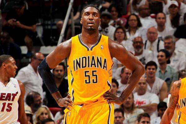 ESPNNBA's tweet photo. Roy Hibbert's 19 points helped Pacers take 53-47 halftime lead over Heat in Game 2. Can Indiana keep it up? http://t.co/Y01Ah6OS7j