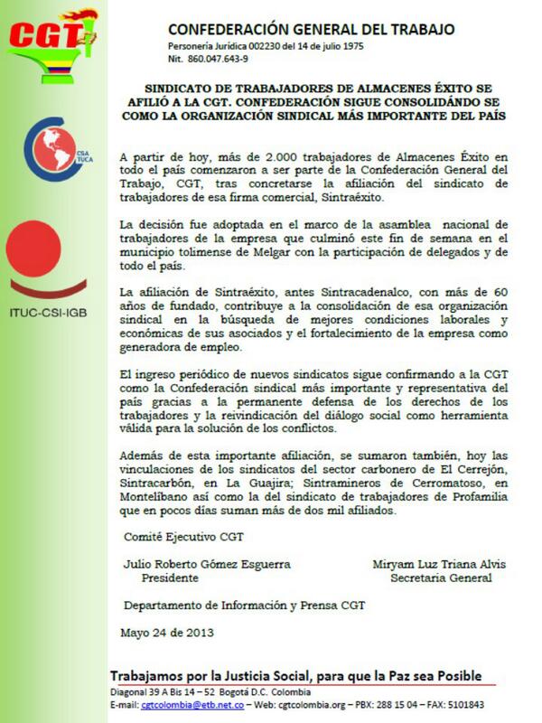 CGTREGIONCARIBE's tweet photo. Felicitaciones compañeros por la acertada decisión que tomaron, somos la alternativa Bienvenidos compañeros de lucha. http://t.co/I6LIgsqe6j