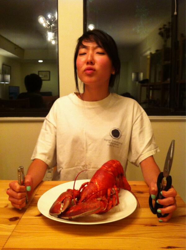 stacehahn's tweet image. Meet my friend, Mr. Lobster #welcometoboston #operationgetfat