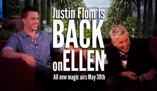 Janelleesutton's tweet photo. My brother @justinflom is back on Ellen!!!!!!! http://t.co/ZmEtTfGPdM