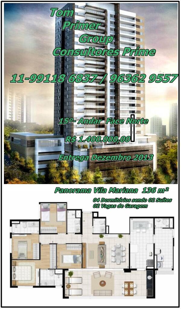 Tom Primer Group .´.   Panorama Vila Mariana.  Apartamentos 04 dormitórios.     youtube.com/watch?v=VpQ2tO…