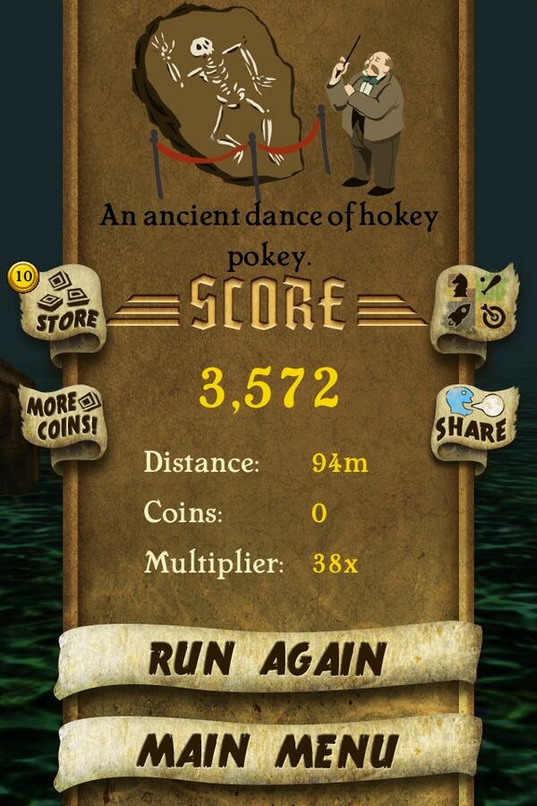 jlwitkowski's tweet image. I got 3,572 points while escaping from demon monkeys. Beat that! bit.ly/TempleRunGame #TempleRun