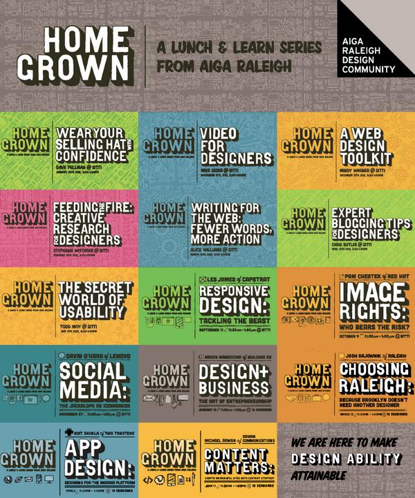 AIGAHomegrown's tweet photo. #aiganc Homegrown poster for National Retreat http://t.co/FgogjAGhVj