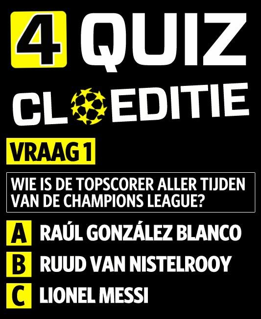 rdeelstra's tweet image. De CL-quiz! Meeste goed = winnaar. #433QUIZ
Vraag 1/10! Wie is de CL-topscorer aller tijden?
RT voor antwoord A.