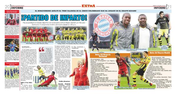 ExtraBventura's tweet photo. En #Buenaventura también se vive la final de la #champion league. hoy en las páginas 20-21.. diseño @Victorvextra http://t.co/i3odAut2L4