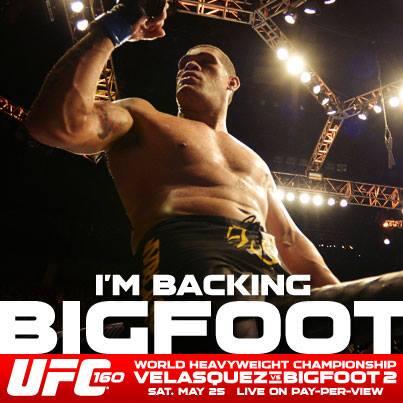 ufc's tweet image. #TeamBigfoot stand up! RT if you're backing @BigfootSilva to steal the heavyweight strap tonight at #UFC160