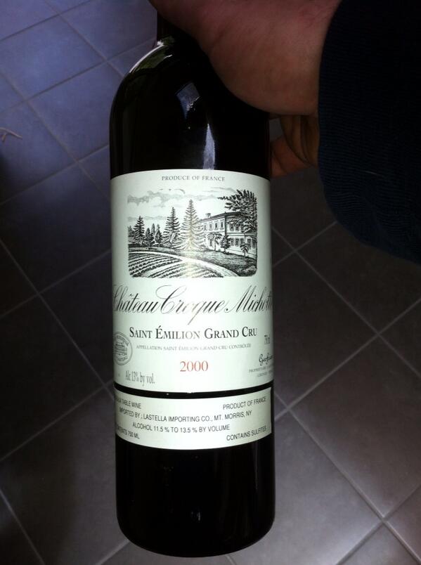 2000 chateau croque michotte, st emilion, grand cru
Good wine