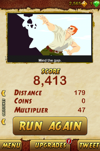 leeantwon's tweet photo. I got 8413 points while escaping from a Giant Demon Monkey. Beat that! http://t.co/YgRL8uU0Fs http://t.co/VsSAHCGET6