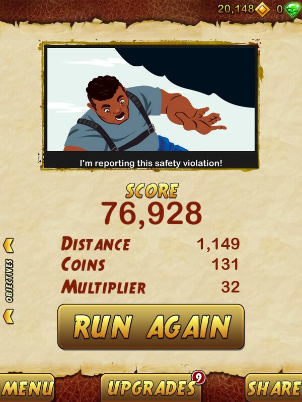 slamshidi's tweet photo. I got 76928 points while escaping from a Giant Demon Monkey. Beat that! http://t.co/hAYyV0MxME http://t.co/dyEmC9bVjs