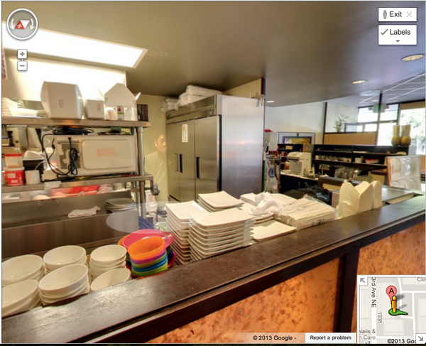 blakevanlan's tweet photo. Headed here to eat tonight. Google walkthrough seems to have revealed a ghost though.. #GhostVision #ThereEverywhere http://t.co/g6pyA1brsq