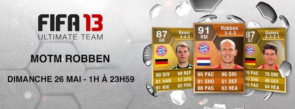 easportsfcfr's tweet image. Arjen Robben version #MOTM est désormais disponible dans les Packs #FUT, et ce jusqu'à minuit !