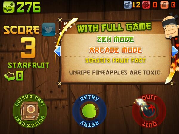 tweetdais's tweet photo. I just sliced 3 fruit in Classic Mode. Need to play more Fruit Ninja HD!n.    http://t.co/vQ10pc5XpR http://t.co/rXS80pofVc