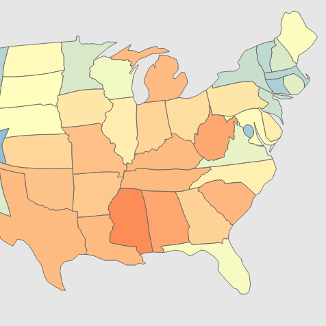 ChristopheViau's tweet photo. Obesity map http://t.co/dngNPi51ii  by @enjalot http://t.co/3jzTJKgcQ6