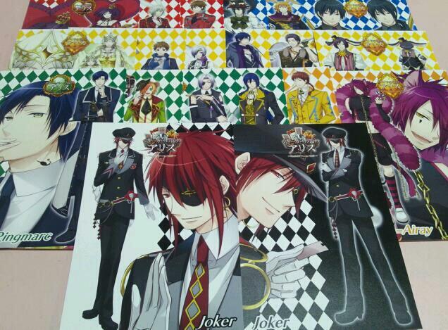 アイリス 交換取引は必ず固定を見て下さい ハートの国のアリス クローバーの国のアリス ジョーカーの国のアリス おもちゃ箱の 国のアリス ダイヤの国のアリス ポスカセット譲ります 全種類コンプセットです バラ売り不可 宜しくお願い致します O