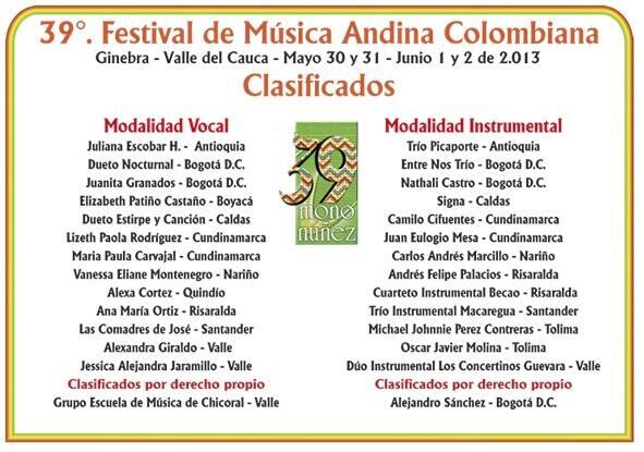 Aqui nuestros clasificados a la version 39 del #FestivalMonoNuñez