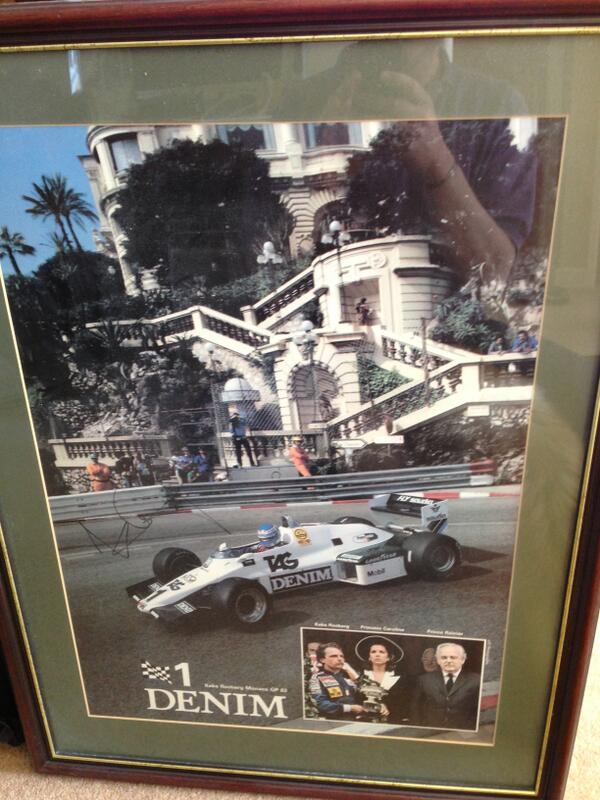 TobyMoody's tweet image. Thirty years since my F1 favourite won at Monaco. Still got this in my office. Well done Nico. 

#properdriver #keke