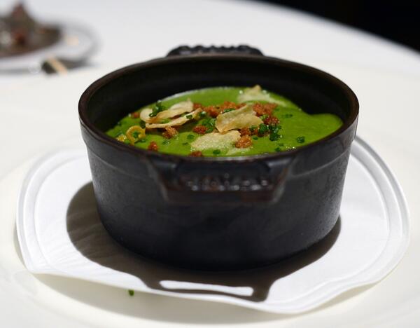 hungrypeasant's tweet photo. Saturday Lunchtime trip to @PierreKoffmann at the Berkeley. Snails with garlic Royale, parsley foam &amp; bone marrow. http://t.co/iMohiTot7S