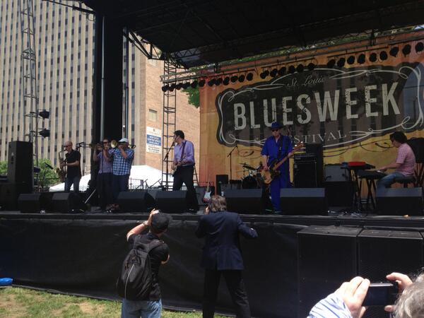 STLBluesWeek's tweet image. Big Mike Aguirre has the early crowd on there feet dancing in front of the stage. #STLBluesweek