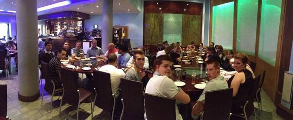 Clarke_cohockey's tweet photo. Great second day of the Adult Clinic now it time for the group feast @Leves16 @CWizz85 @JadWheely @ginge_philly http://t.co/Fj5ai5T065