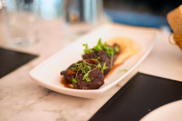 hungrypeasant's tweet photo. Friday's visit to @DonostiaW1 
Pig cheeks http://t.co/oaLkjNvPUV