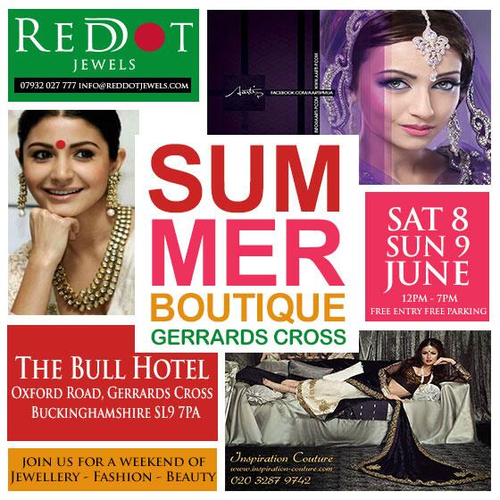 Meet the Aarti P team on Sat 8th &amp; Sun 9th June between 12-7pm @ The Bull Hotel, Oxford Rd, Gerrards Cross, SL9 7PA!