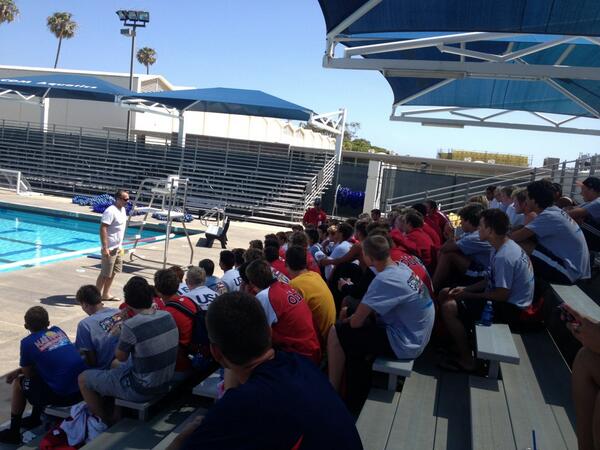 MTNZONEODP's tweet photo. Nice surprise for the Men's Cadet NTSC Camp. Q&amp;A with Ryan Bailey! @usawpODP @USAWP http://t.co/9yKJ0Wwwcx