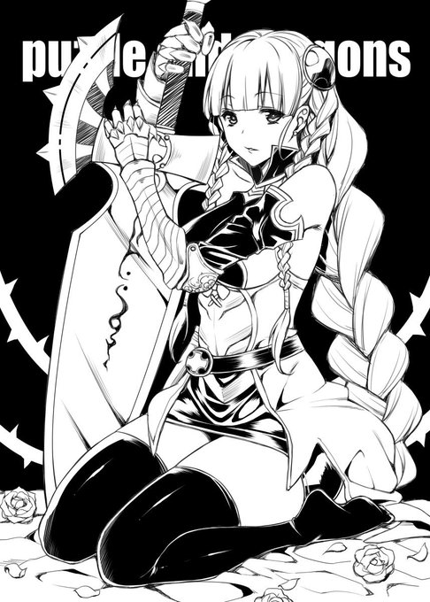 昨日寝れなかったので、久しぶりにらくがきしました、パズドラのヴァルキリーちゃん 