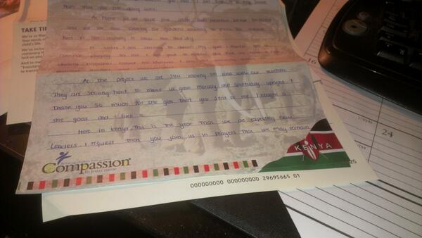 My heart swells when I get a letter from Murugi!  Love her so <3. <a href="/compassion/">Compassion International</a>