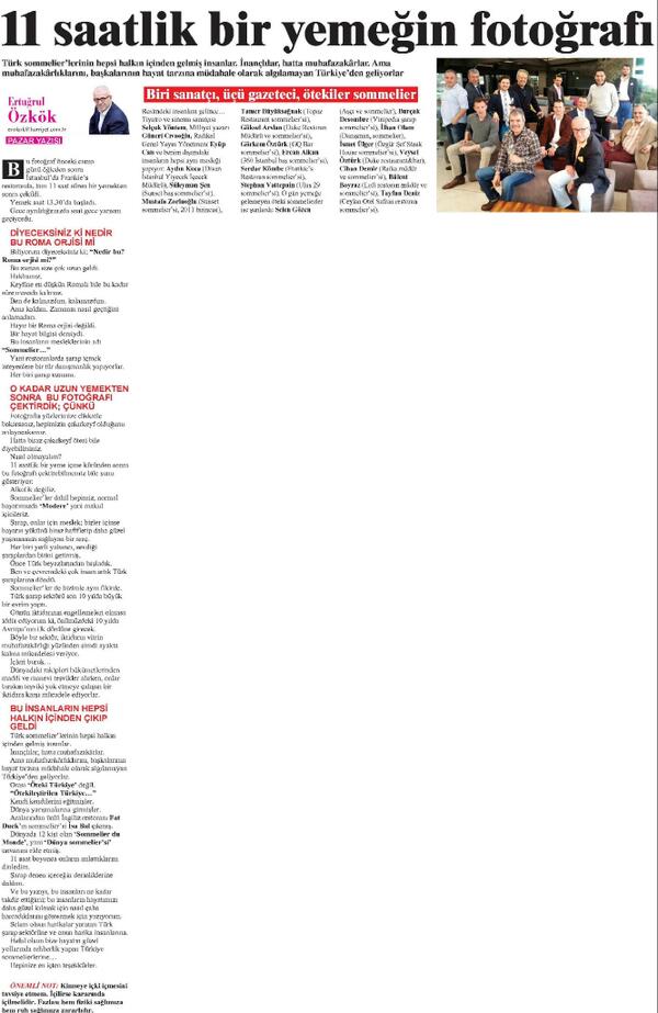 Sommelier'imiz Göksel Arslan, Hürriyet Pazar'da Ertuğrul Özkök'ün köşesinde..<a href="/Hurriyetpazar/">Фомин</a> @Ertugrulozkokk