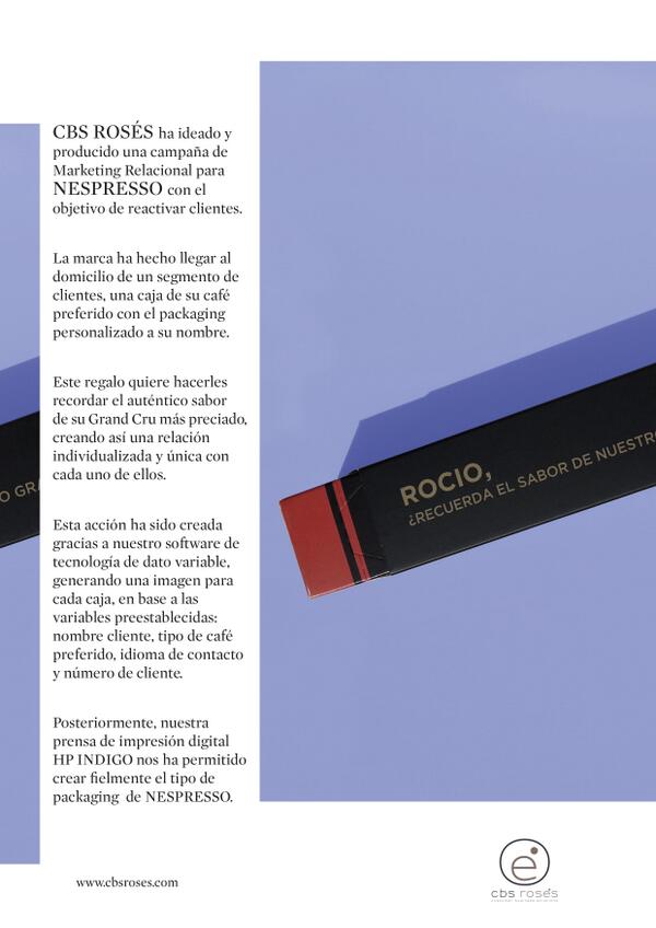 CBSRoses's tweet photo. Campaña para Nespresso ideada por CBSRoses #marketingrelacional #packaging #datovariable #hp #hpindigo http://t.co/FplHCdwllD