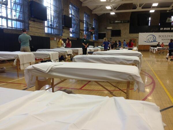 BCMT's tweet photo. We're expecting the first runners any moment! @runbolder Free post-race massage in the Carlson Gym. See you there! http://t.co/TDAgqTFq2P