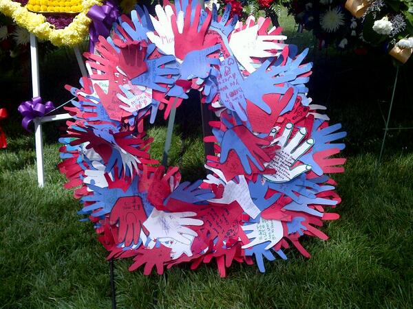 TAPS wreath at Arlington inscribed:  "Dear Dad, i have a lot of questions when I get to heaven". #MemorialDay
