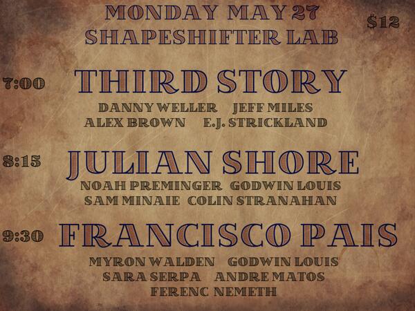 julianshore's tweet image. Quintet tonight! w/ Noah Preminger, Godwin Louis, Sam Minaie, Colin Stranahan. 8pm #ShapeShifterLab great triple-bill