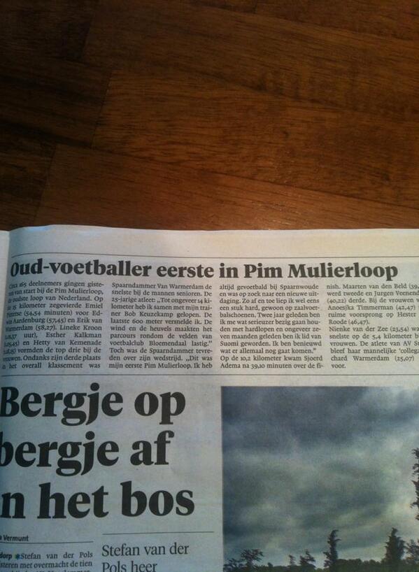 ErikWarmerdam's tweet image. Wederom in het Haarlems Dagblad na winst bij de MSEN #PimMulierloop @avsuomi #AVSuomi op naar nog snellere tijden!