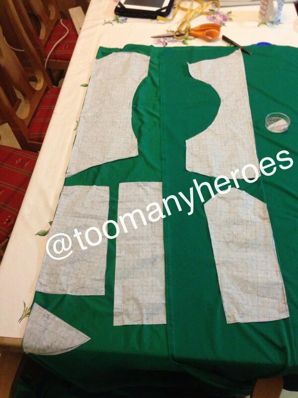 Another picture of the green lantern suit under construction