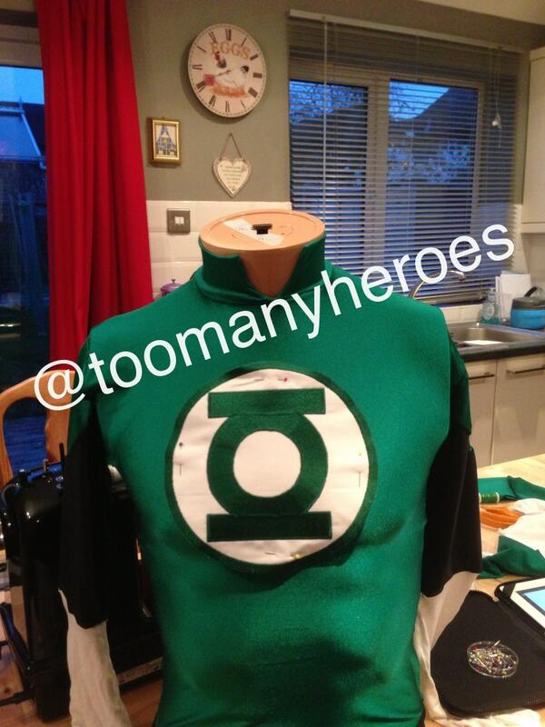 Another picture of the green lantern suit under construction