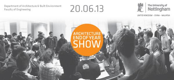 the official invite for the nottingham architecture end of year show...