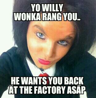 Stylezone4's tweet image. Hahaha not a good look #girls ! #orange #oompaloompa #willywonka #deludedgirl