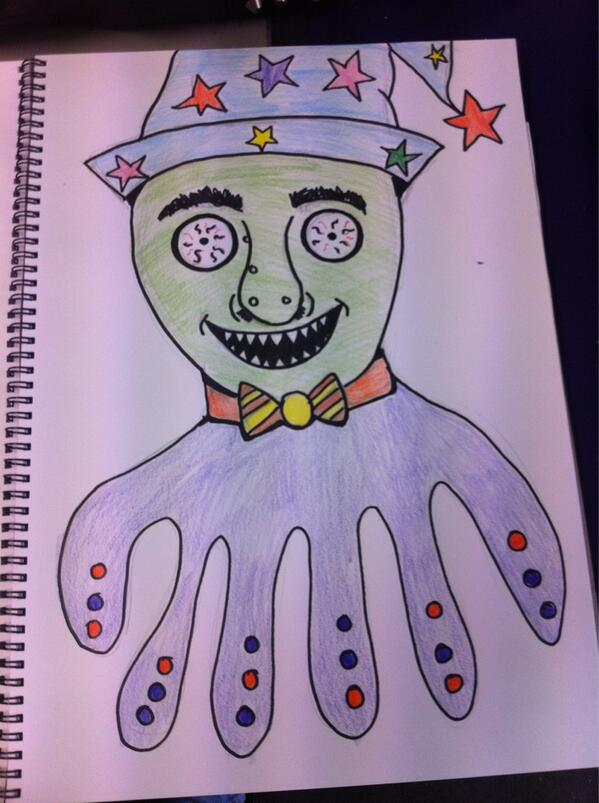 jdove23's tweet photo. Dr tickles, our wizard monster creation in #visarts13 http://t.co/Tr2UuIHcrF