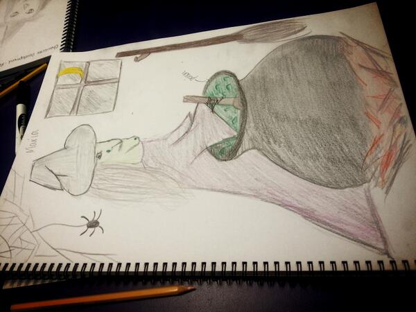 stacey_ec's tweet photo. Maria the witch. Fantastic #visarts13 class this morning. @RMIT http://t.co/NRXdTSbKmZ