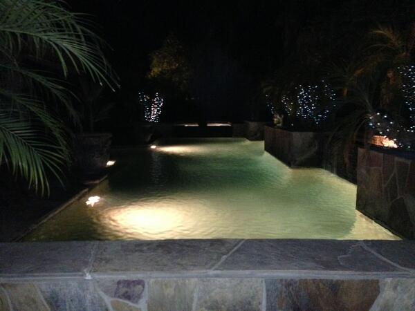 Early birthday night swim in our pool!