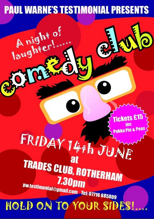 PukkaMatt's tweet photo. Don't forget to buy your comedy night tickets from #RUFC club shop or through pw.testimonial@gmail.com http://t.co/sHuKIA5Rkw